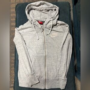 Nike Women’s Light Gray Zip-Up Hoodie